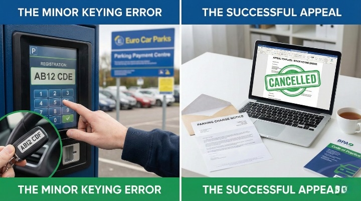 Appeal Euro Car Parks Minor Keying Error