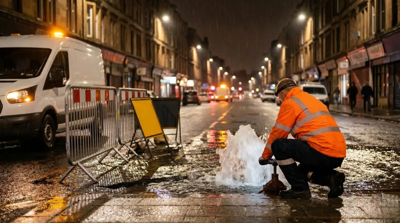 Glasgow Water Main Break Shettleston Road