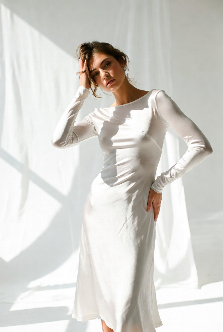 Long Sleeve White Dress